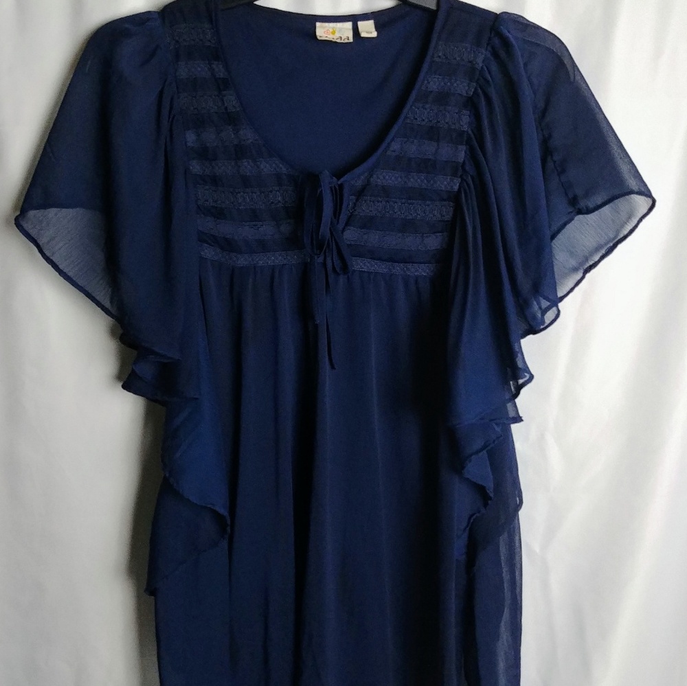 Mudd Sheer Blue Blouse.